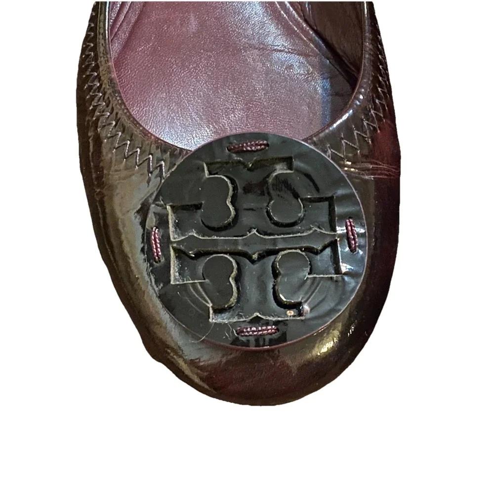 Tory Burch Womens Ballet Flats Dark Purple Color Size 7,5 /8 M In Mint Cond